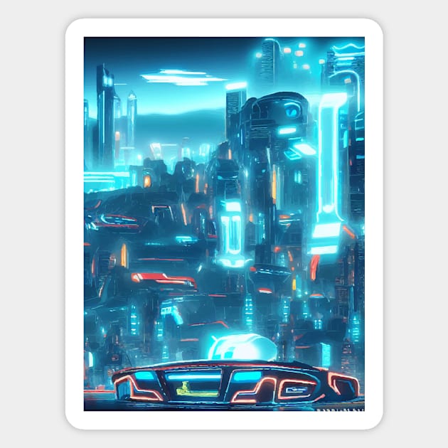 Cool Japanese Neon City Magnet by star trek fanart and more